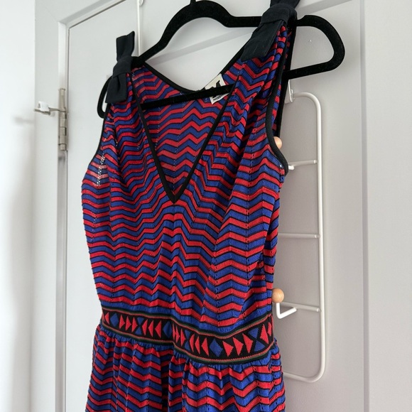 Missoni red, black & blue chevron stripe bow detail dress - size 8 (Medium) - Picture 7 of 11